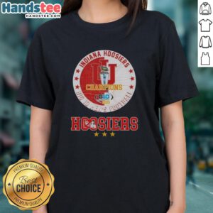 Official 2025 Big 10 Men's Football Champions Indiana Hoosiers ladies tee showcasing team pride and style.