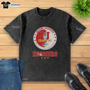 2025 Big 10 Men's Football Champions Indiana Hoosiers washed t-shirt, celebrating Indiana's victory in a stylish design.