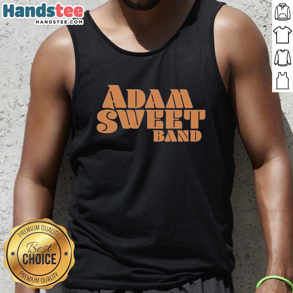 Official Adam Sweet Band logo tank top featuring bold design and vibrant colors for music fans.