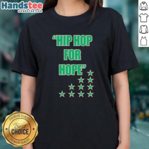 Official Boston Celtics Hip Hop for Hope Ladies Tee featuring vibrant design and team logo for fans and supporters.
