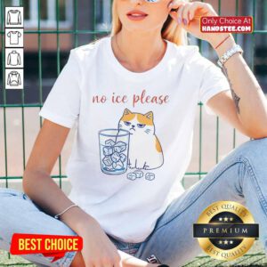 Official Cat No Ice Please Caricature Ladies Tee featuring a playful cat design, perfect for cat lovers and casual wear.