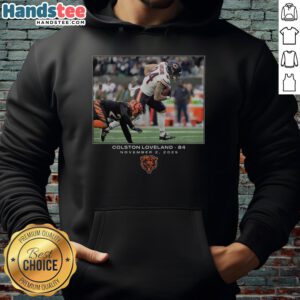 Official Colston Loveland Chicago Bears NFL Flash Features Week 9 Hoodie in navy with team logo and stylish design.