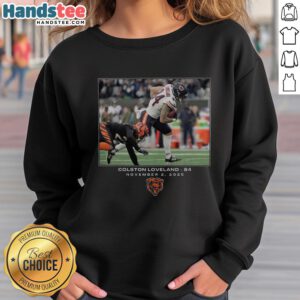 Alt Text: Official Colston Loveland Chicago Bears NFL Flash Features Week 9 Sweatshirt showcasing team logo and stylish design.