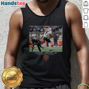Official Colston Loveland Chicago Bears NFL Week 9 tank top featuring vibrant team colors and logo design.