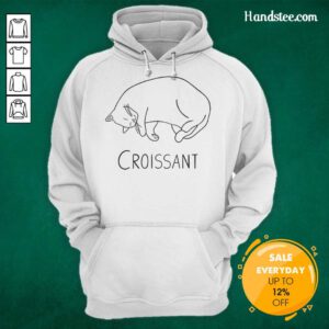 Cozy Official Croissant Hoodie in soft fabric featuring a stylish croissant graphic, perfect for casual wear.