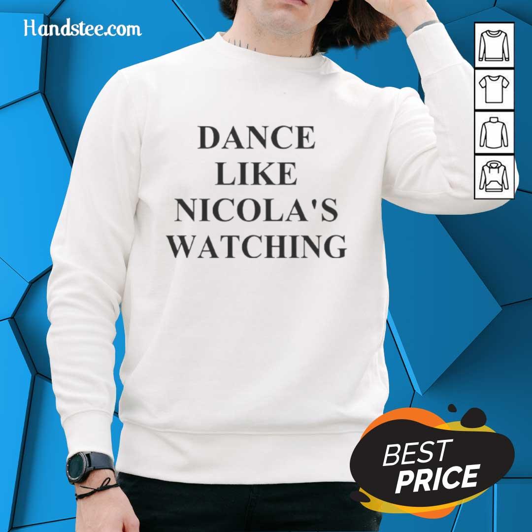 Official Dance Like Nicolas Watching Sweatshirt featuring vibrant graphics and a cozy design for dance enthusiasts.
