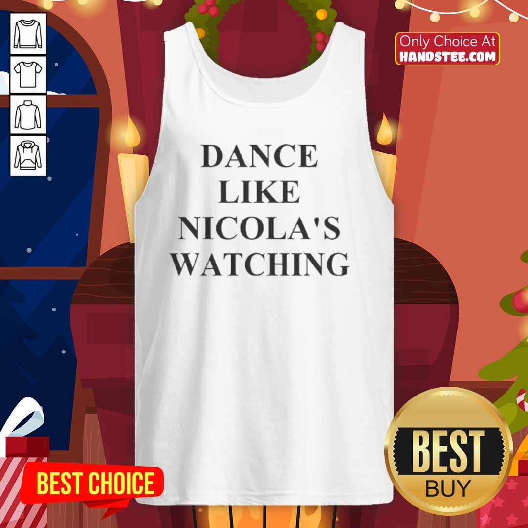 Official Dance Like Nicolas watching tank top featuring vibrant colors and a playful design for dance enthusiasts.