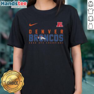 Alt Text: Official Denver Broncos NFL 2026 Super Bowl ladies tee in orange, perfect for fans celebrating the big game.