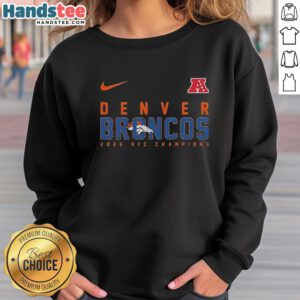 Official Denver Broncos NFL 2026 Super Bowl sweatshirt in team colors, featuring the Broncos logo and stylish design.