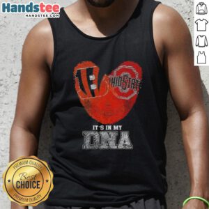 Official Cincinnati Bengals X Ohio State Buckeyes tank top featuring 'Its In My DNA' design for sports fans.