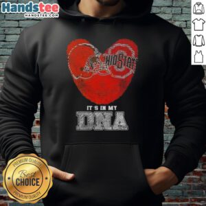 Cleveland Browns X Ohio State Buckeyes hoodie featuring 'It's In My DNA' design, perfect for sports fans.