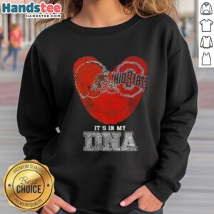 Official Cleveland Browns X Ohio State Buckeyes sweatshirt featuring 'It's In My DNA' design, perfect for fans.