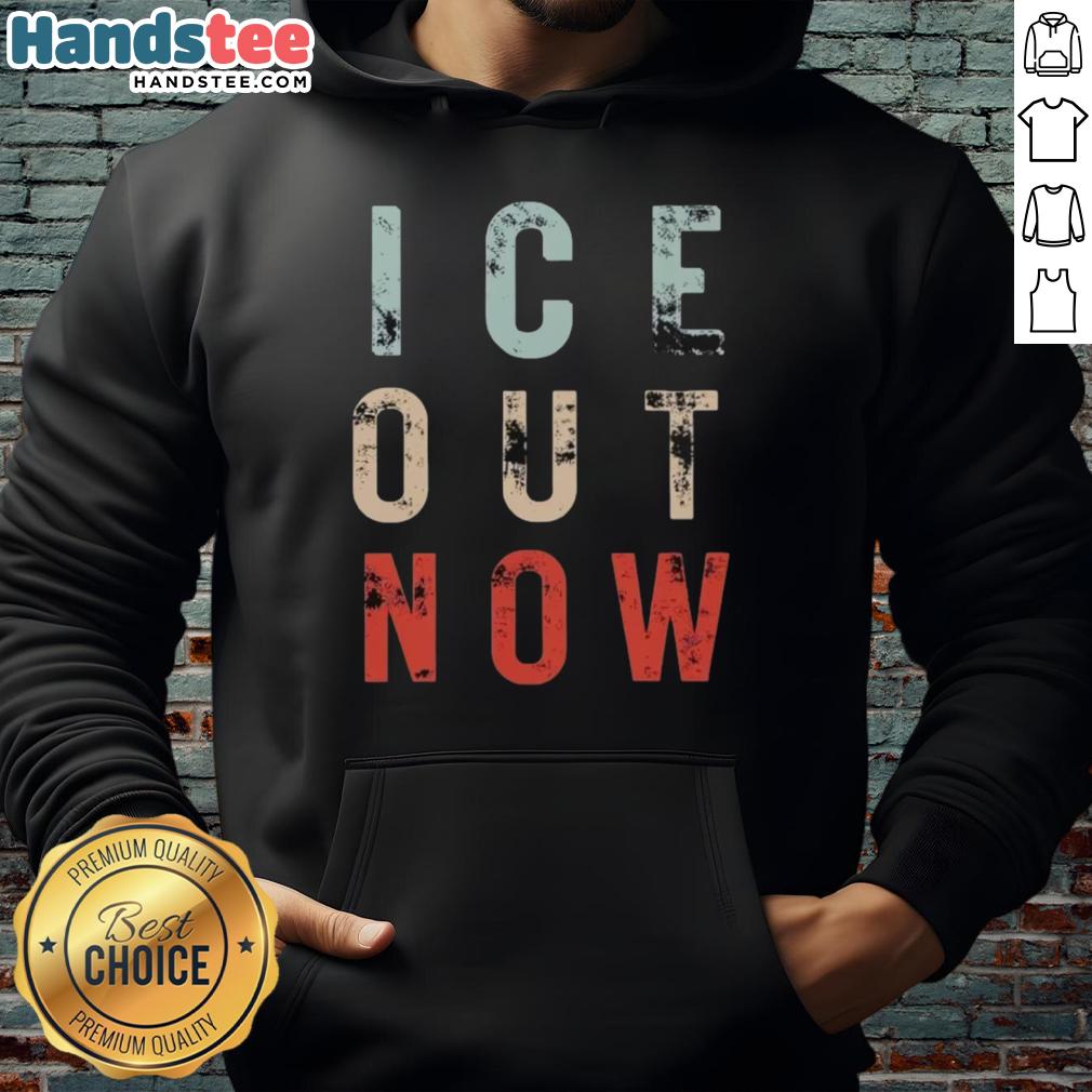 Minneapolis rally featuring activists wearing 'Abolish ICE' hoodies at the Official Ice Out Now event.
