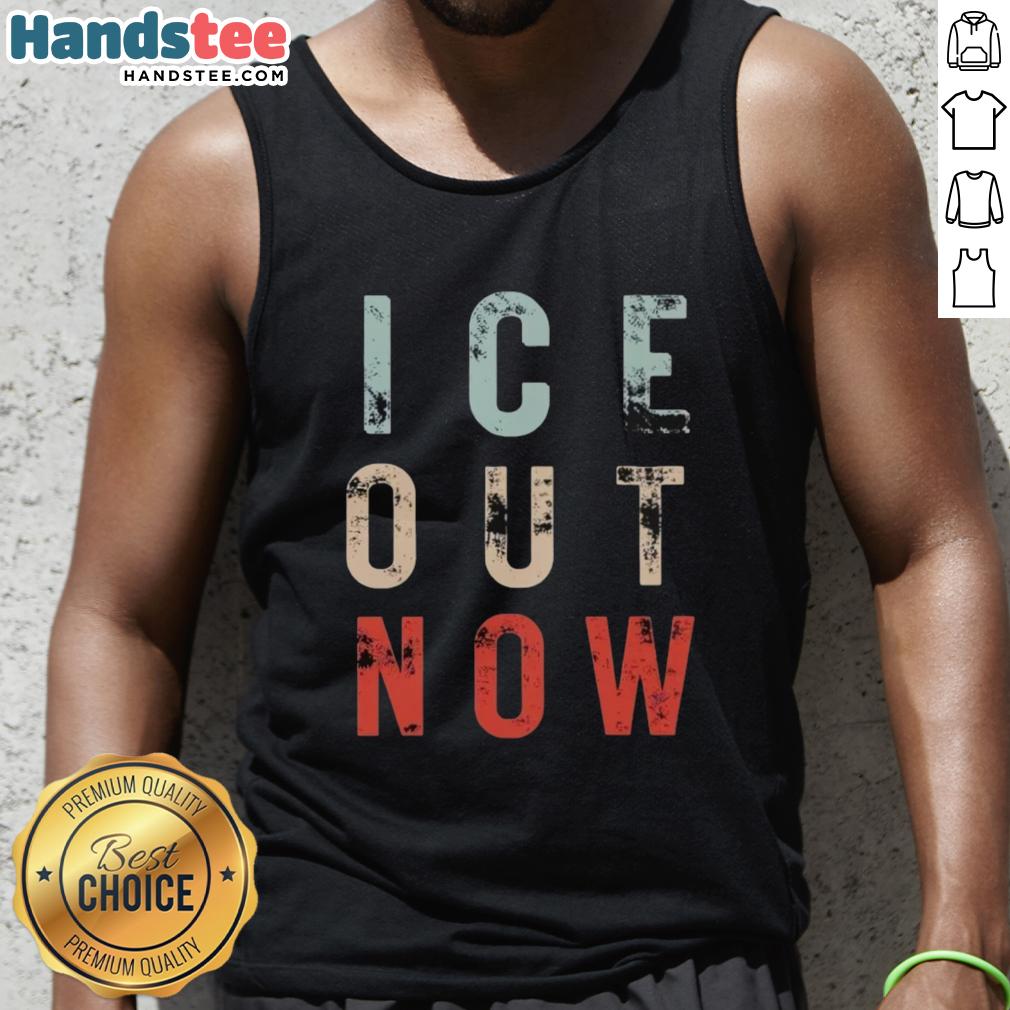 Minneapolis rally featuring 'Abolish ICE' tank top, promoting awareness and activism against ICE policies.