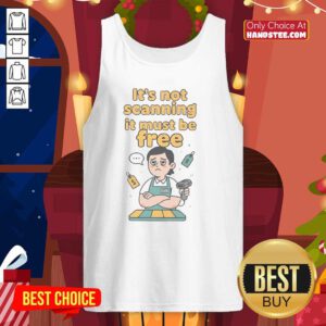 Official 'It's Not Scanning, It Must Be Free' tank top in black, perfect for casual wear and unique fashion statements.