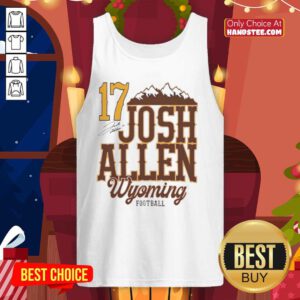 Josh Allen 17 Wyoming Cowboys Football tank top featuring an official signature design for fans and collectors.