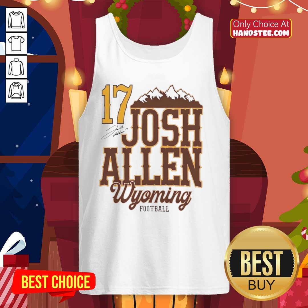 Josh Allen 17 Wyoming Cowboys Football tank top featuring an official signature design for fans and collectors.