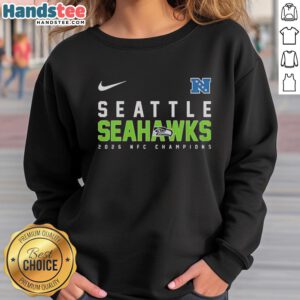 Official Seattle Seahawks NFL AFC Championship 2026 sweatshirt featuring team logo and championship design.