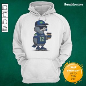 Official Seattle Seahawks NFL Super Bowl LX 2026 mascot hoodie featuring number 12 meme design for fans.