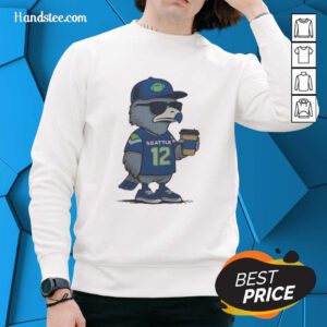 Official Seattle Seahawks NFL Super Bowl LX 2026 mascot sweatshirt featuring number 12 meme design.