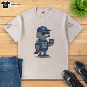 Official Seattle Seahawks NFL Super Bowl LX 2026 mascot number 12 meme washed t-shirt in vibrant colors.
