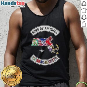 Official Son of America Massachusetts map sports logos combine tank top featuring vibrant designs and state pride.