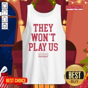 Official They Won't Play Us Miami Basketball Tank Top in vibrant colors, perfect for fans and summer sportswear.