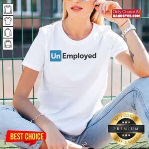 Official Unemployed logo on a stylish ladies tee, perfect for expressing unemployment pride and casual fashion.