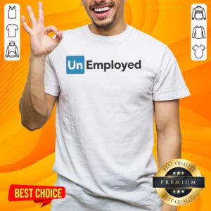 Official Unemployed logo t-shirt featuring bold design and vibrant colors, perfect for expressing unemployment pride.