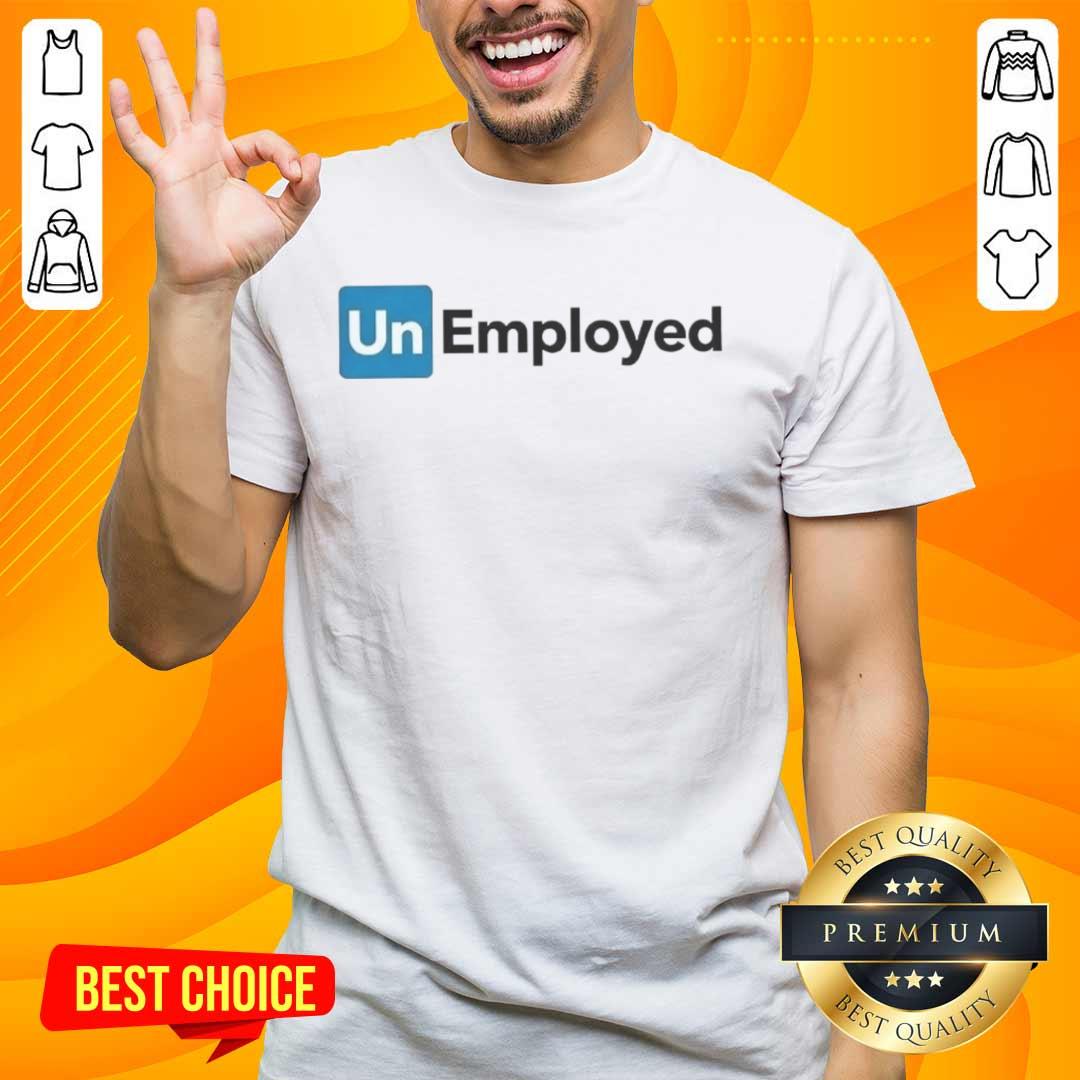 Official Unemployed logo t-shirt featuring bold design and vibrant colors, perfect for expressing unemployment pride.