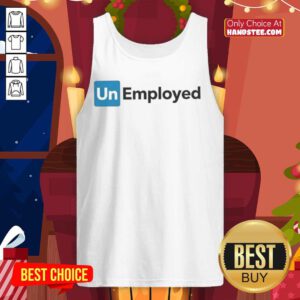 Official Unemployed logo tank top featuring bold graphics, perfect for casual wear and expressing unemployment pride.