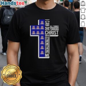 Arizona Wildcats Women's Basketball 'I Can Do All Things Through Christ' T-Shirt showcasing team spirit and faith.