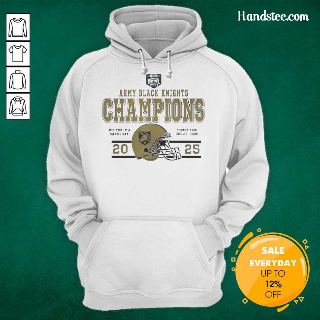 Alt Text: Original Army Black Knights Football 2025 Wasabi Fenway Bowl Champions hoodie featuring team logo and colors.