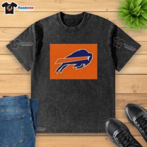 Original Buffalo Bills X Cleveland Browns logo washed t-shirt featuring a vintage design, perfect for football fans.