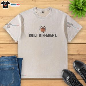 Alt Text: Original Caseoh Built Different headphone washed t-shirt featuring a trendy design and vibrant colors.