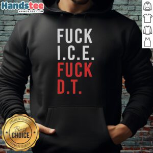 Original Fck Ice and Fck Dt hoodie in black, featuring bold graphics and a comfortable fit for streetwear enthusiasts.