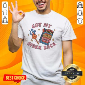 Alt Text: Original Matchbox and Match Fire 'Bad Bitch Energy' T-Shirt showcasing vibrant design and empowering message.