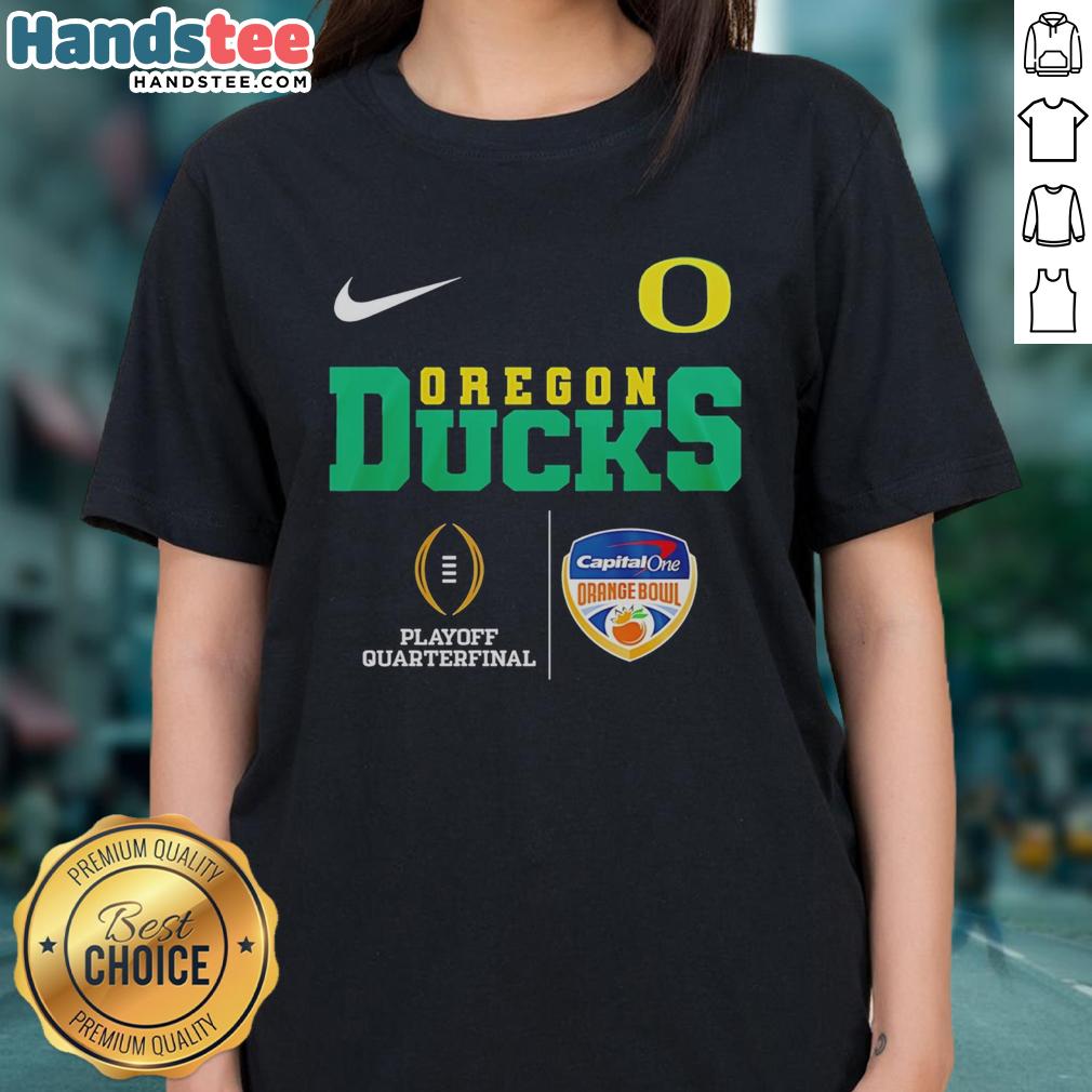 Original Oregon Ducks NCAA 2026 Cotton Bowl Champions ladies tee featuring team logo and vibrant colors.