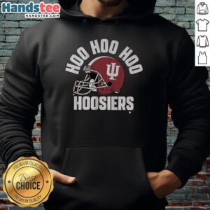Premium Indiana Football Hoo Hoo Hoo Hoosiers Hoodie in red, featuring team logo and cozy design for fans.