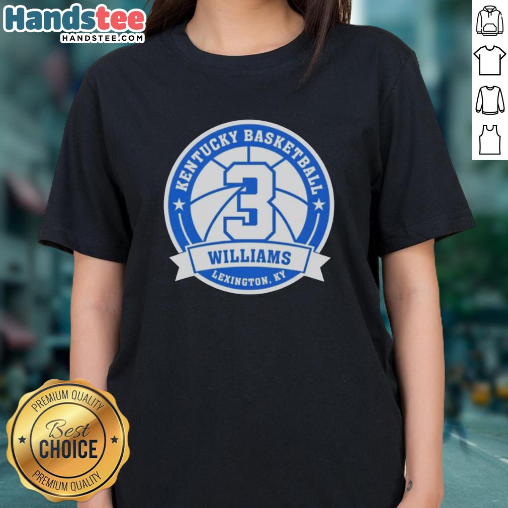 Premium Kam Williams Kentucky Basketball Ladies Tee featuring vibrant team colors and stylish design for fans.
