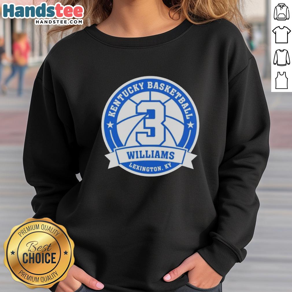 Premium Kam Williams Kentucky Basketball sweatshirt featuring vibrant team colors and comfortable design for fans.