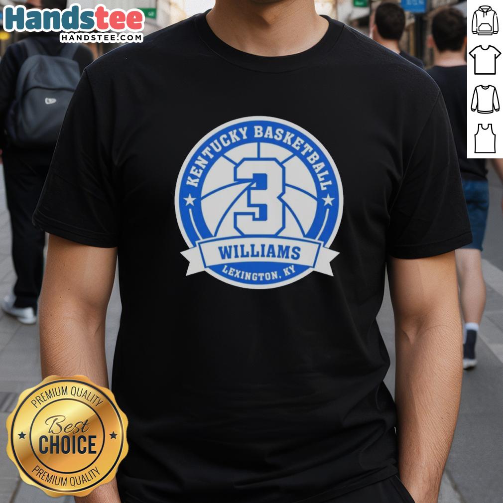 Premium Kam Williams 3 Kentucky Basketball T-Shirt featuring vibrant team colors and stylish design for fans.