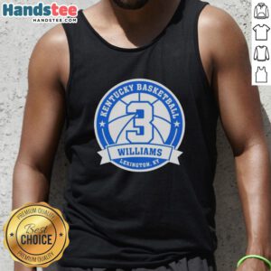 Premium Kam Williams 3 Kentucky Basketball Tank Top featuring team colors and logo, perfect for fans and athletes.