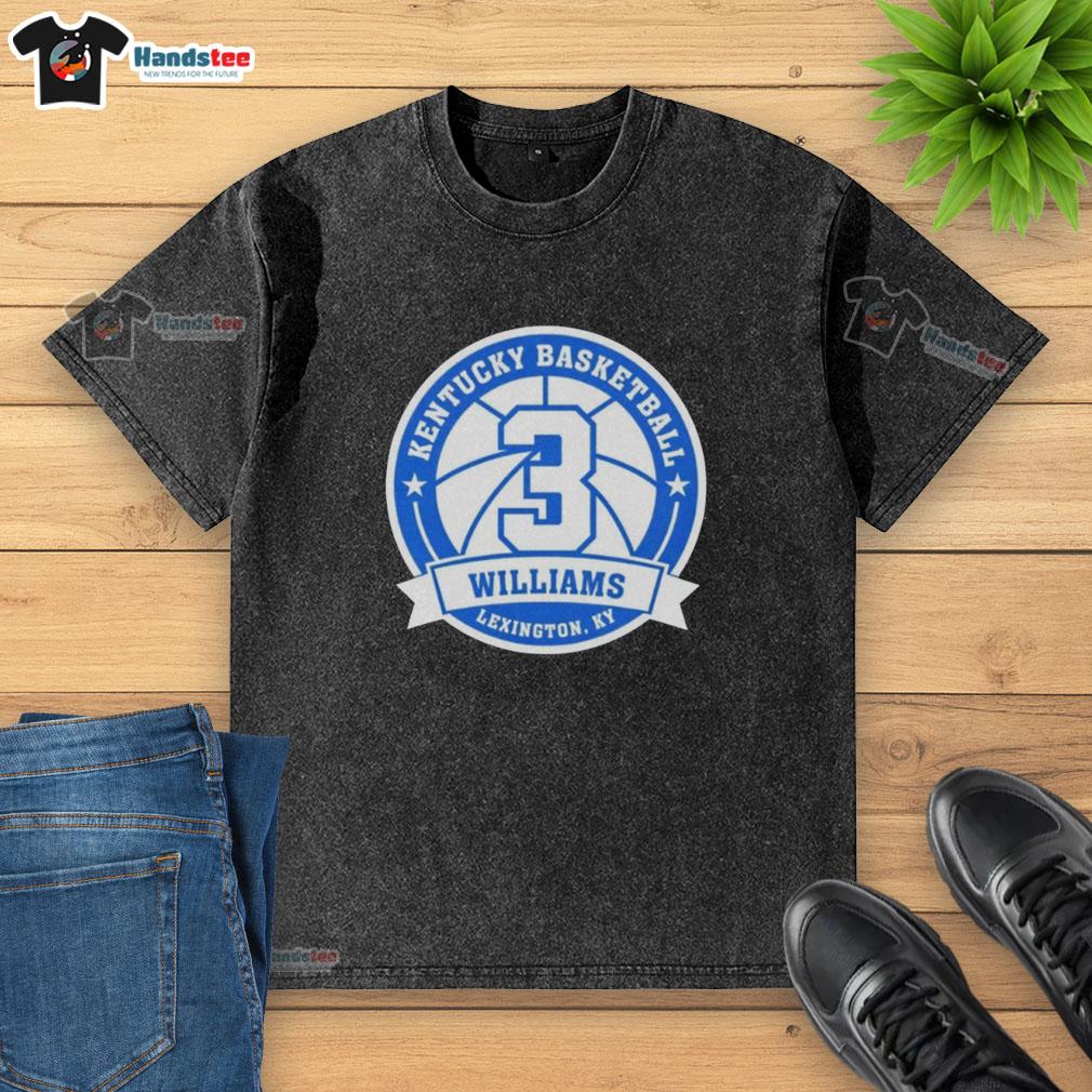 Premium Kam Williams 3 Kentucky Basketball washed t-shirt showcasing team spirit and comfort for fans.