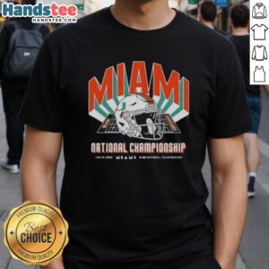 Premium Miami Hurricanes 2026 CFP National Championship Game vs Indiana Hoosiers Helmet T-Shirt showcasing team spirit.