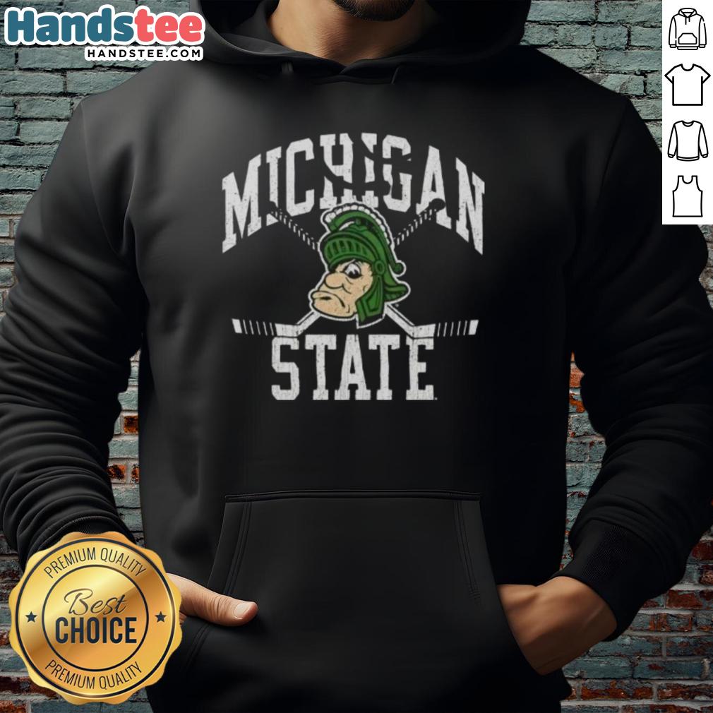 Premium Michigan State Spartans Hockey vintage logo hoodie featuring classic design and vibrant team colors.