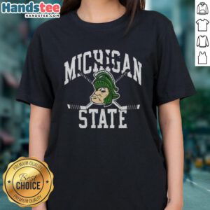 Premium Michigan State Spartans Hockey vintage logo ladies tee, perfect for fans showcasing team spirit and style.