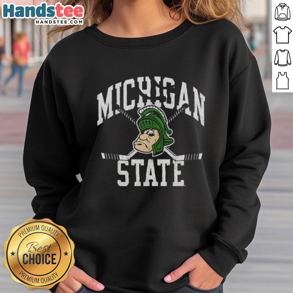 Vintage Michigan State Spartans hockey sweatshirt featuring premium logo design for fans and sports enthusiasts.