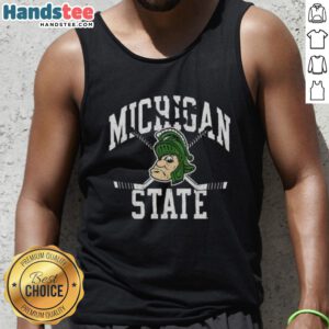 Vintage Michigan State Spartans hockey logo tank top, perfect for fans and collectors of premium sports apparel.