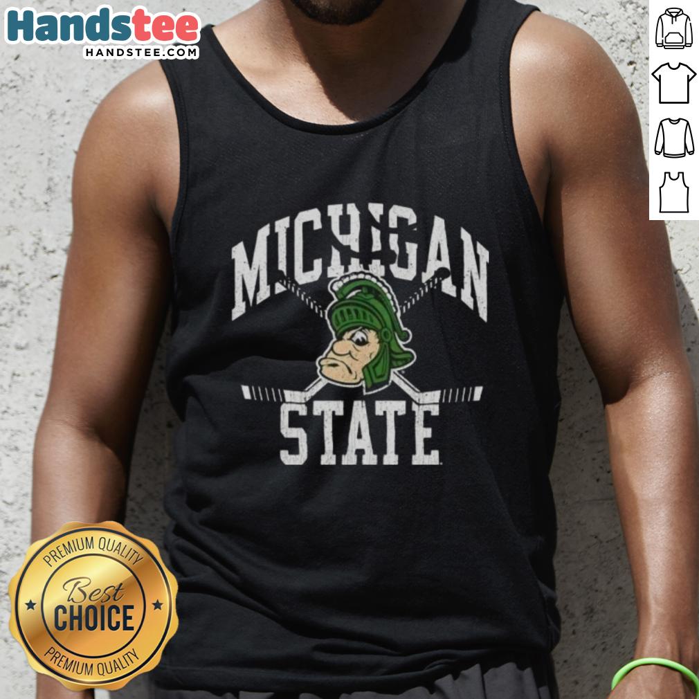 Vintage Michigan State Spartans hockey logo tank top, perfect for fans and collectors of premium sports apparel.